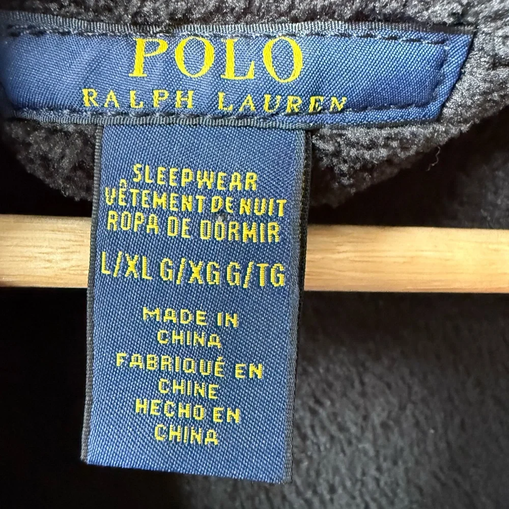 POLO RALPH‎ LAUREN Microfiber Plush Robe Spa Loungewear Bathrobe Cozy Soft L XL
